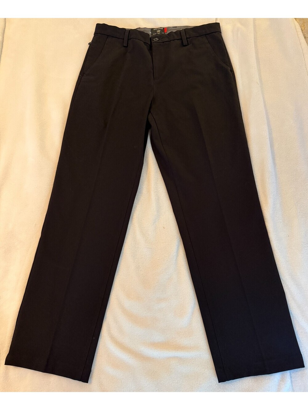 Dockers Workday Khaki Pants Mens 33x32 Black Straight Fit Smart 360 Flex NWT